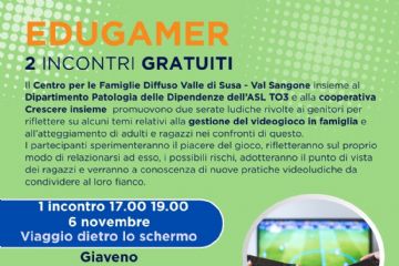 Edugamer - 2 incontri gratuiti a Giaveno e Almese