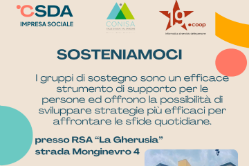 Martedì 7 aprile: Sosteniamoci - gruppo di sostegno presso la RSA La Gherusia di Bussoleno