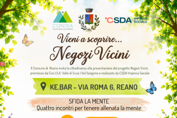 Progetto Negozi Vicini a Mattie: a Reano 4 incontri gratuiti per allenare la mente!